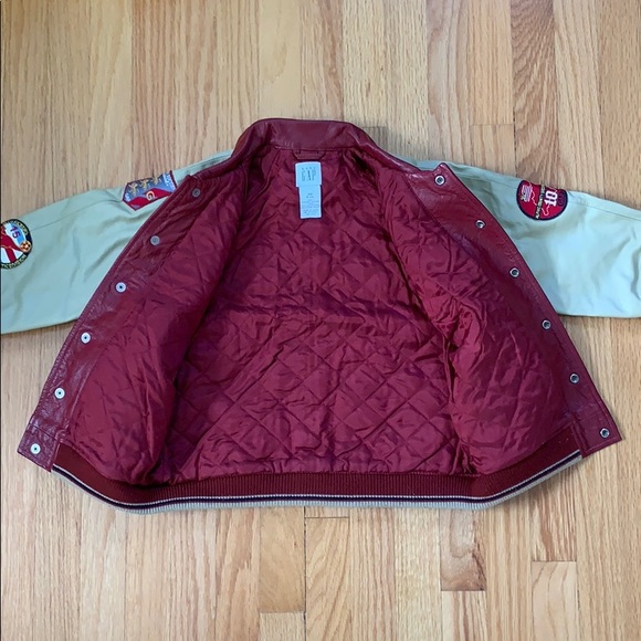 Boys Gap Leather Varsity Jacket - Picture 3 of 9